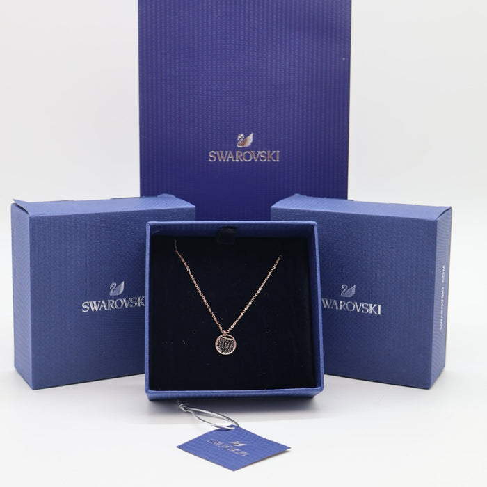 Swarovski Rose Gold Necklace with Black Crystal Pendant - 5347296
