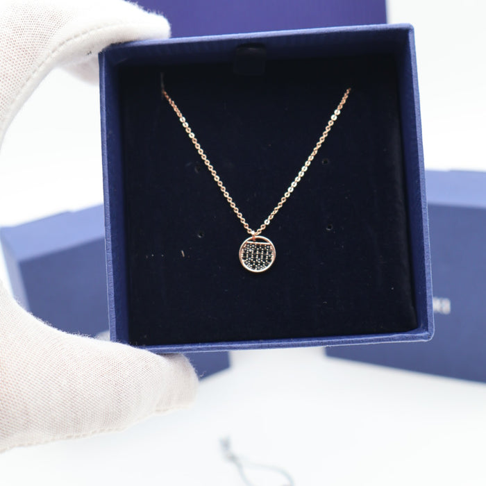 Swarovski Rose Gold Necklace with Black Crystal Pendant - 5347296