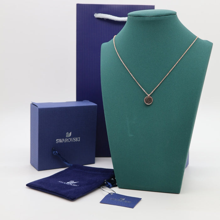 Swarovski Rose Gold Necklace with Black Crystal Pendant - 5347296