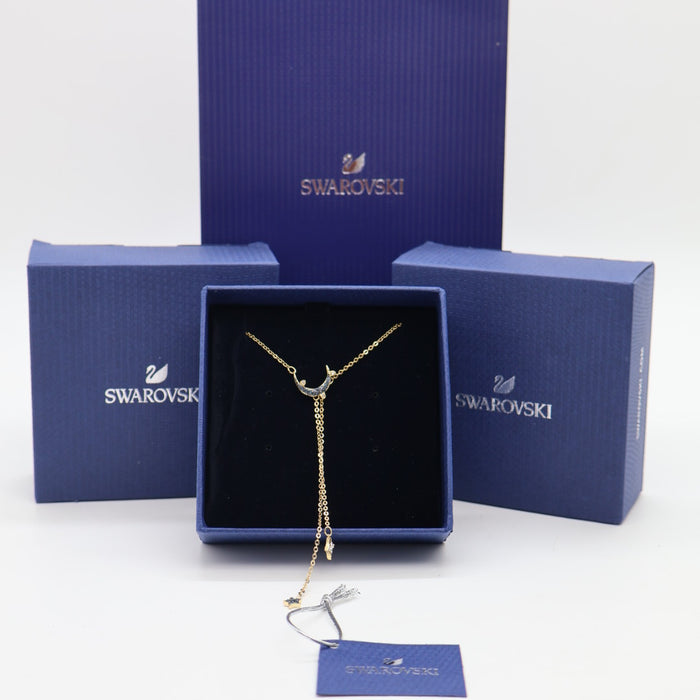 Swarovski Moon & Star Y-Shaped Necklace – Gold Tone - 5412630