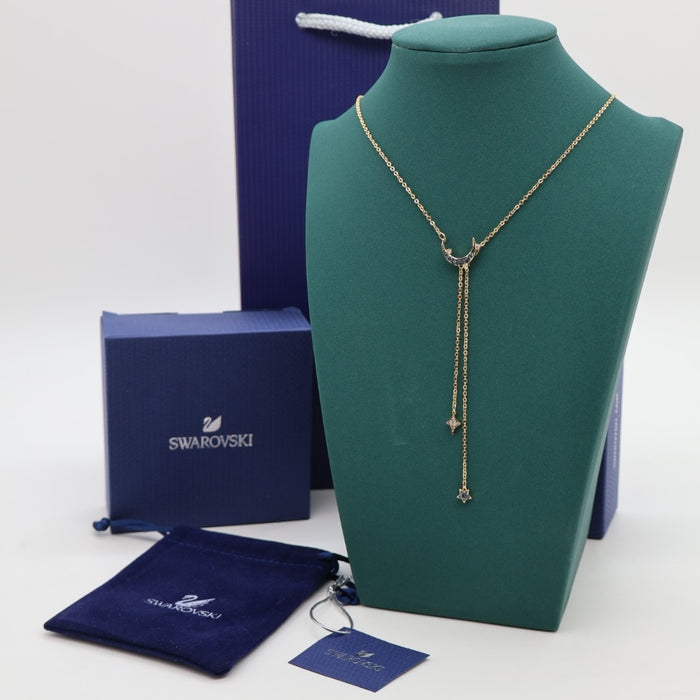 Swarovski Moon & Star Y-Shaped Necklace – Gold Tone - 5412630