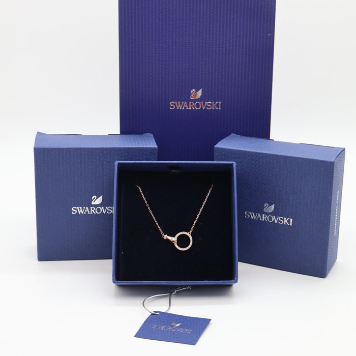 Swarovski Rose Gold Circle Pendant Necklace - 5489573