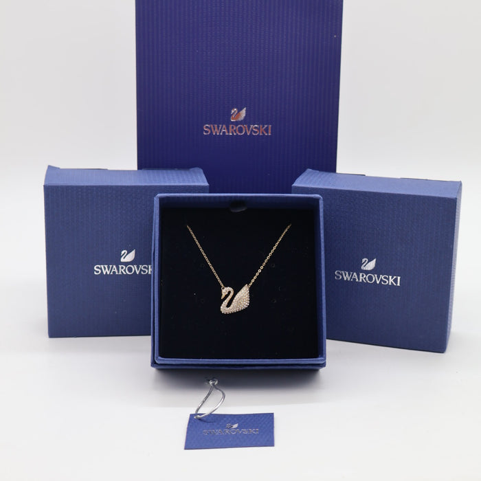 Swarovski Iconic Swan Necklace – Crystal Pavé, Gold Tone - 5121597