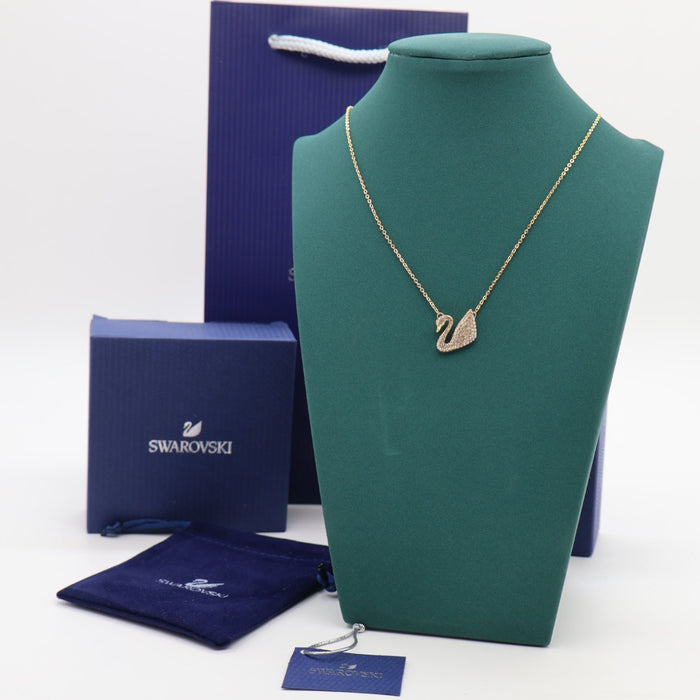 Swarovski Iconic Swan Necklace – Crystal Pavé, Gold Tone - 5121597