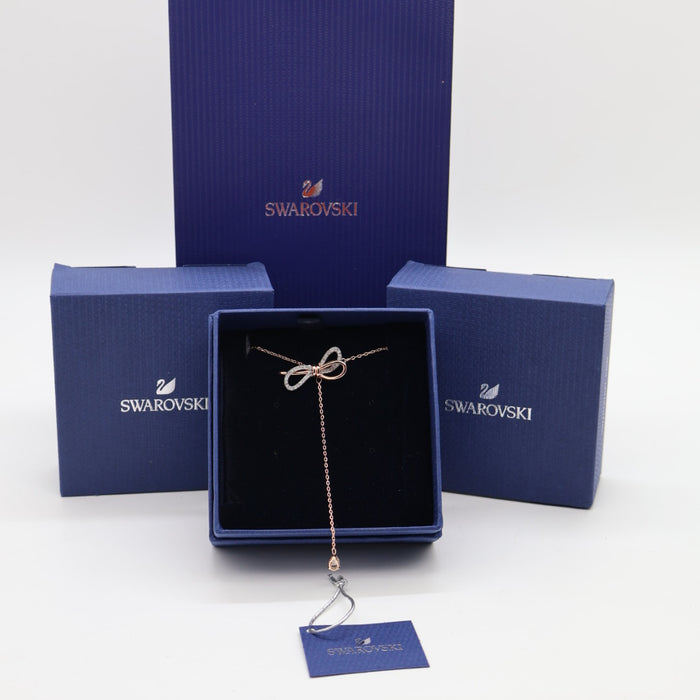 Swarovski Bow Tie Y-Necklace – Rose Gold Plated - 5447082