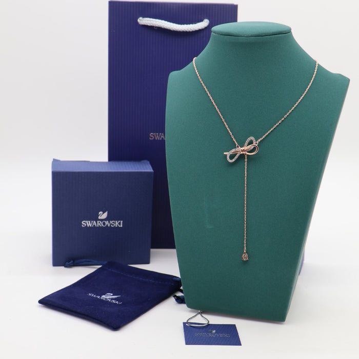 Swarovski Bow Tie Y-Necklace – Rose Gold Plated - 5447082