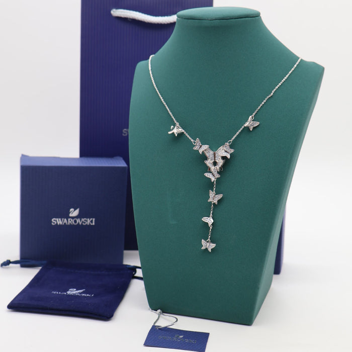 Swarovski Butterfly Cascade Necklace – Elegant Crystal Design - 5662179