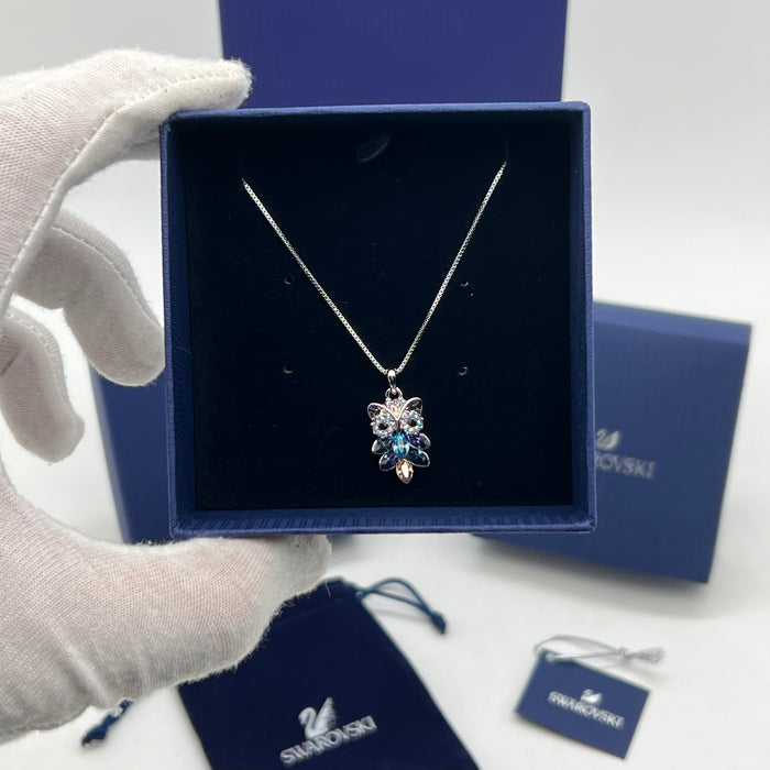 Swarovski Crystal Butterfly Pendant Necklace – Blue Multicolor Elegance