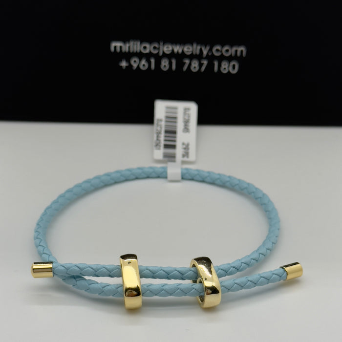 Blue Leather Bracelet