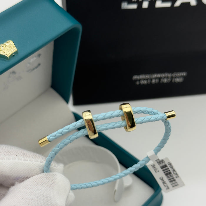 Blue Leather Bracelet