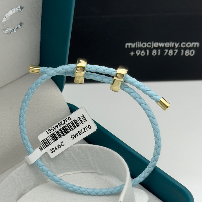Blue Leather Bracelet