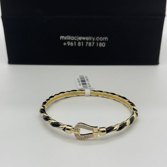 Gold & Black Stainless Bangle