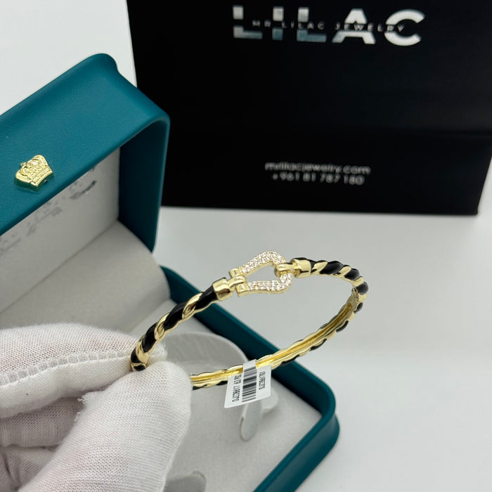 Gold & Black Stainless Bangle