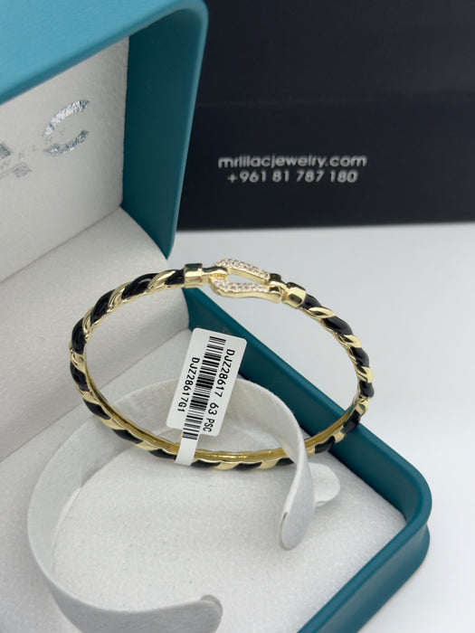 Gold & Black Stainless Bangle