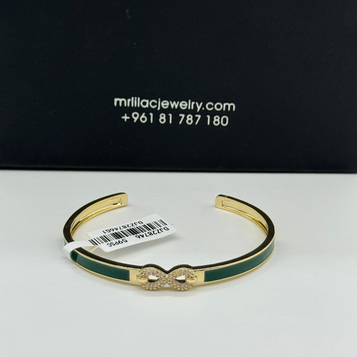 Gold & Green Stainless Bangle