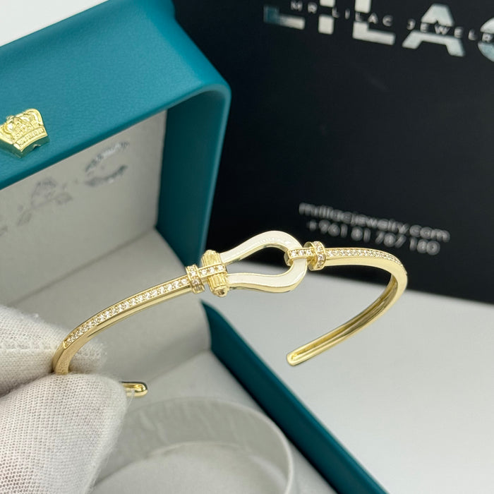 Gold Stress - White Serpent Bangle