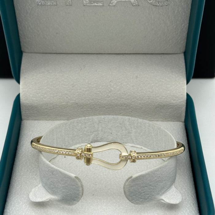 Gold Stress - White Serpent Bangle