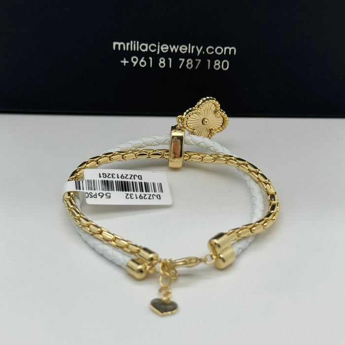 White Leather Bracelet
