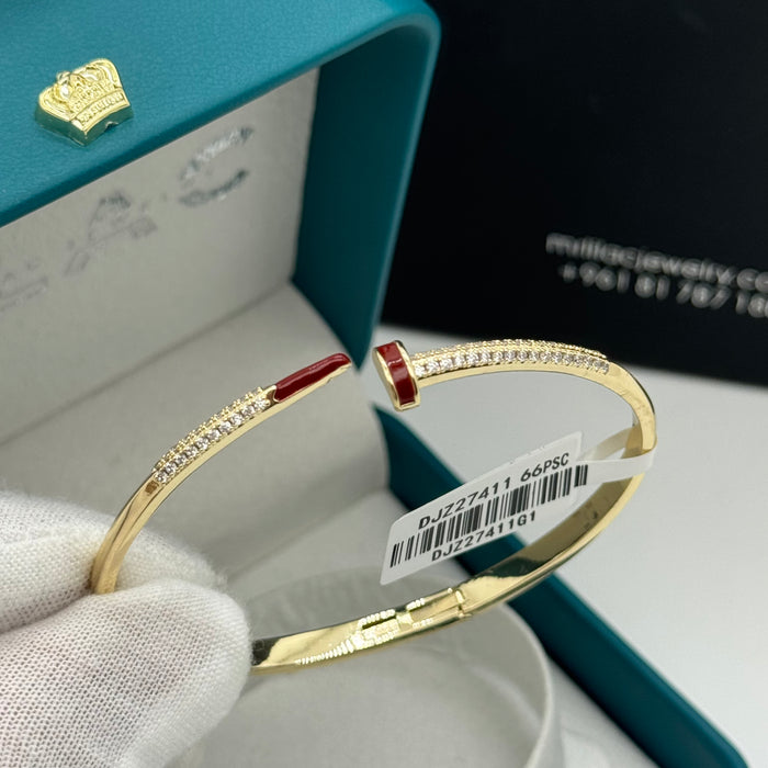 Gold Stainless Bangle - Bordeau Finish