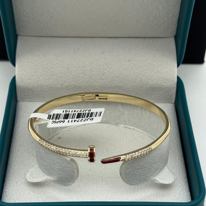 Gold Stainless Bangle - Bordeau Finish