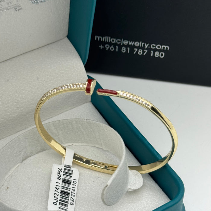 Gold Stainless Bangle - Bordeau Finish