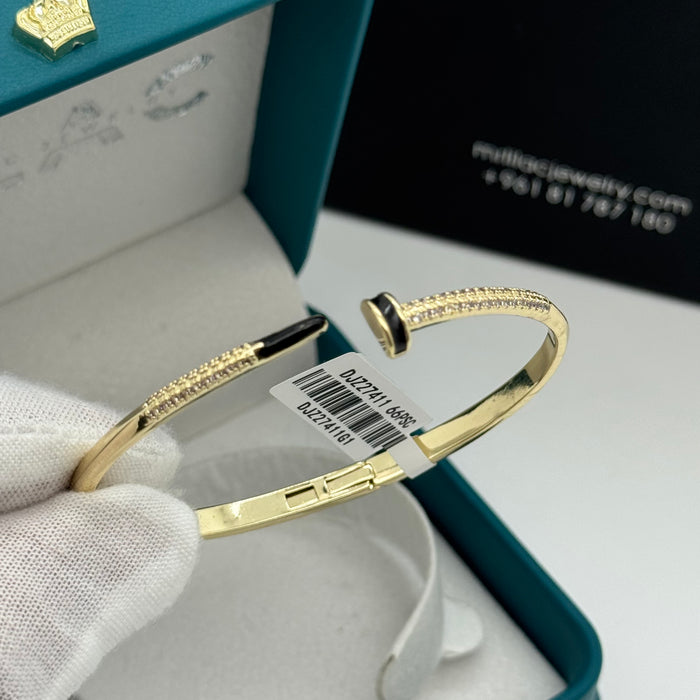 Gold Stainless Banglec- Black Finish