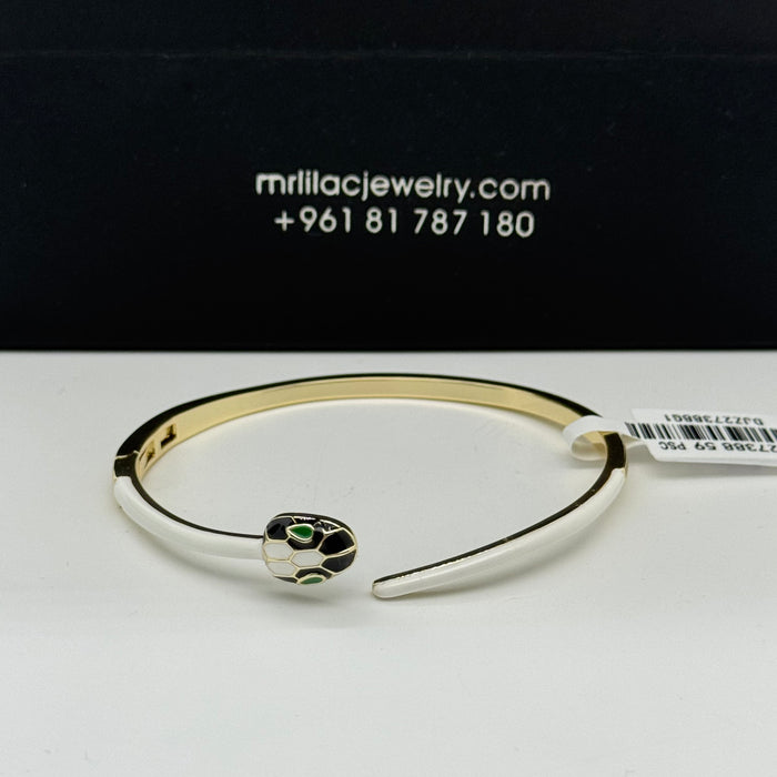 White Serpent Snake Bangle
