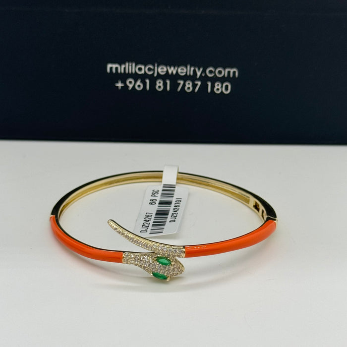 Orange Snake Wrap Bangle