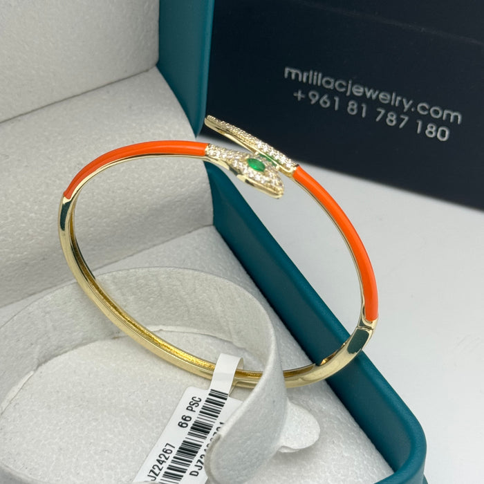 Orange Snake Wrap Bangle