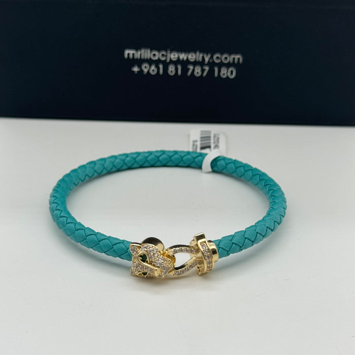 Premium Blue Leather-Gold Serpent