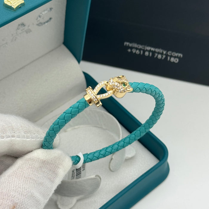 Premium Blue Leather-Gold Serpent