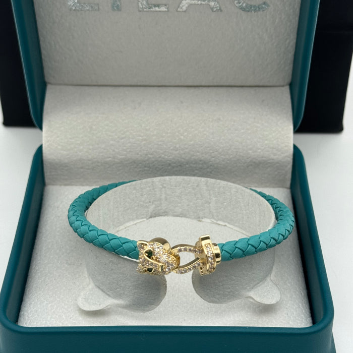 Premium Blue Leather-Gold Serpent