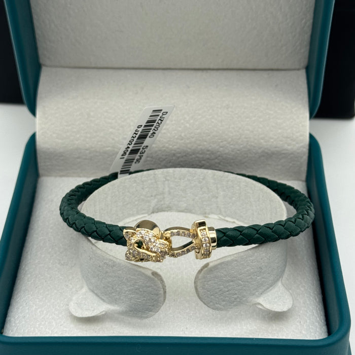 Premium Green Leather-Gold Serpent