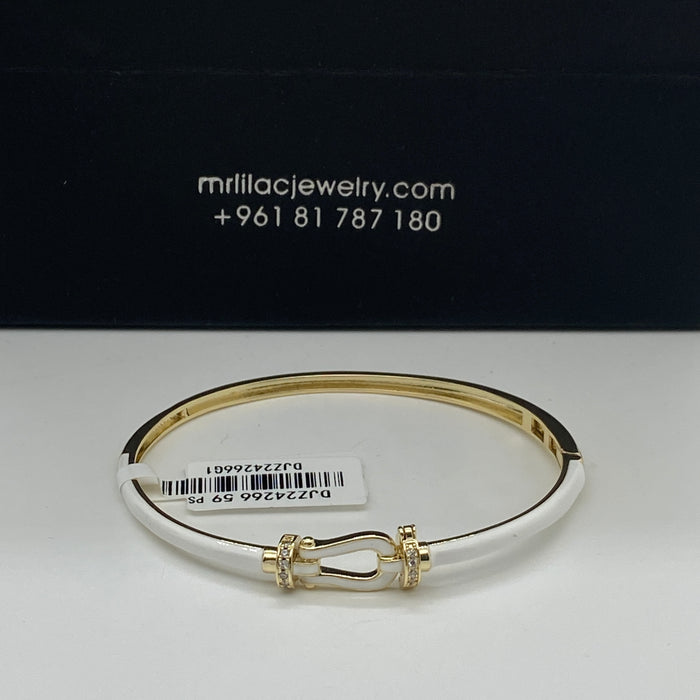 White & Gold Wrap Bangle