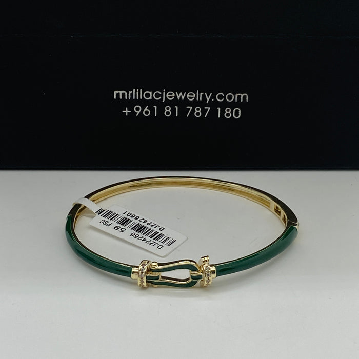 Green & Gold Wrap Bangle