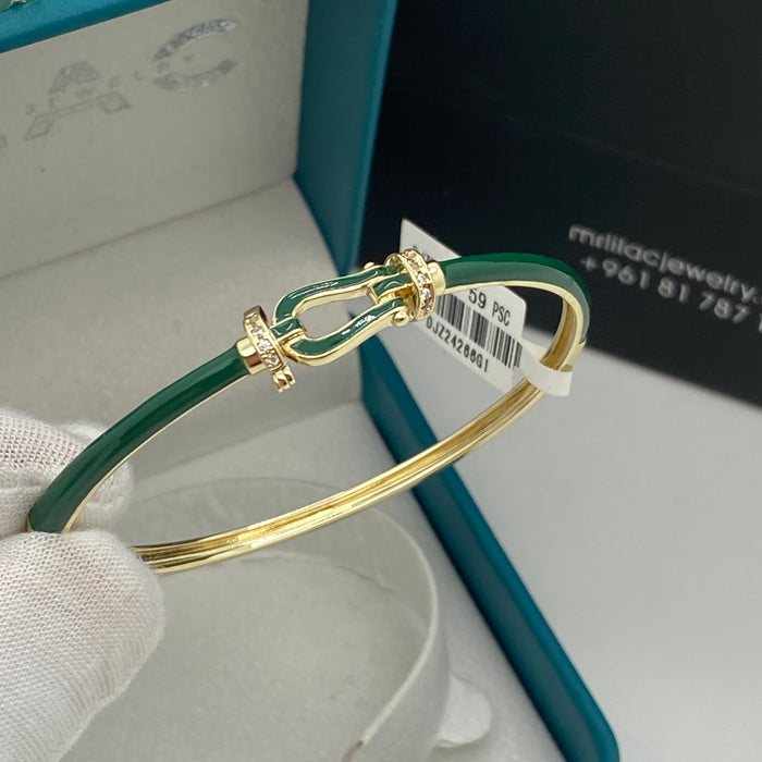 Green & Gold Wrap Bangle