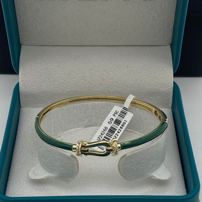 Green & Gold Wrap Bangle
