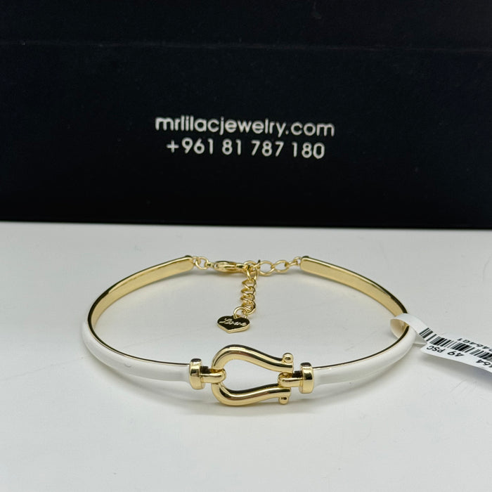 White Gold Lock Bangle
