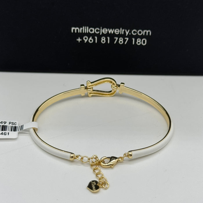 White Gold Lock Bangle