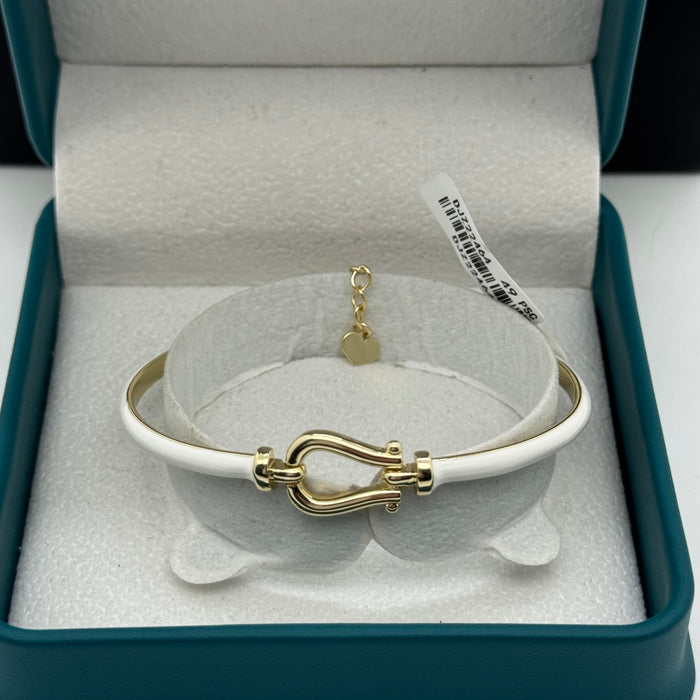 White Gold Lock Bangle
