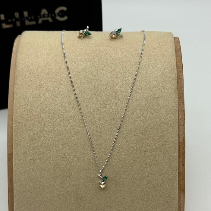 Necklace matching Earring Set By Swarovski Crystals