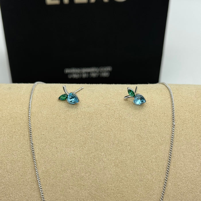 Necklace matching Earring Set By Swarovski Crystals