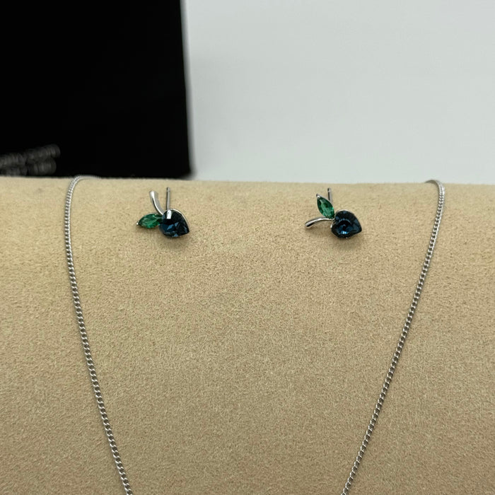 Necklace matching Earring Set By Swarovski Crystals