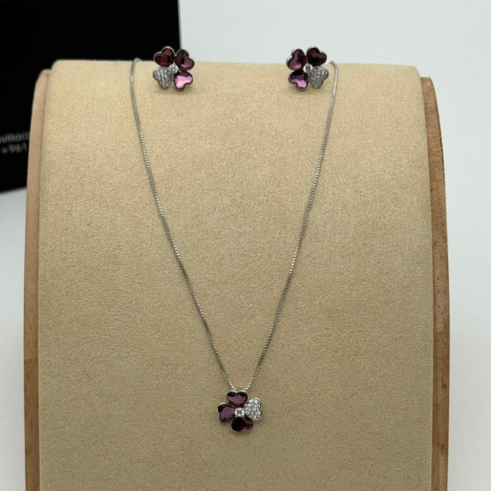 Necklace Matching Earring Set By Swarovski Crystals