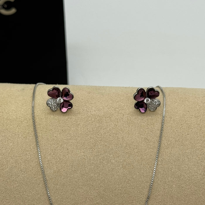 Necklace Matching Earring Set By Swarovski Crystals