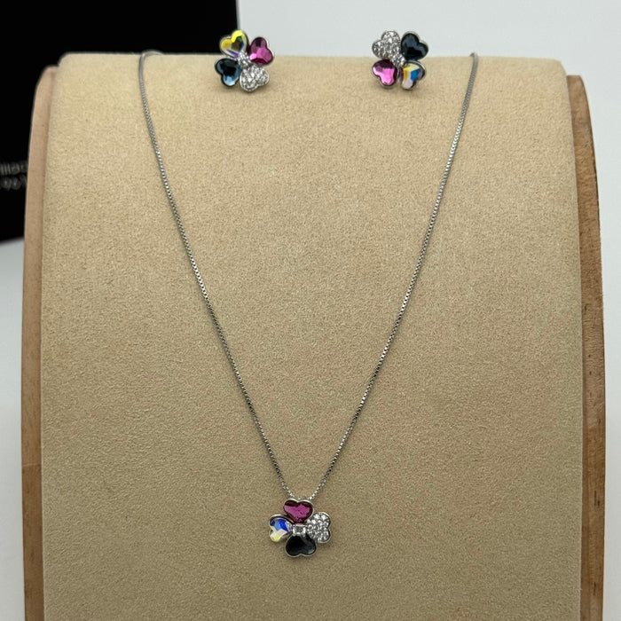 Necklace Matching Earring Set By Swarovski Crystals