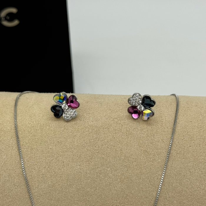 Necklace Matching Earring Set By Swarovski Crystals