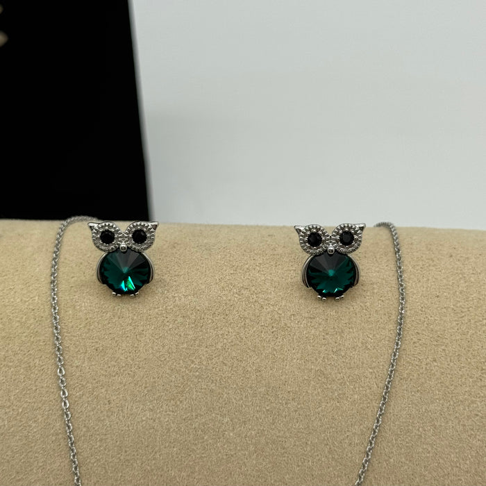Necklace Matching Earring Set By Swarovski Crystals