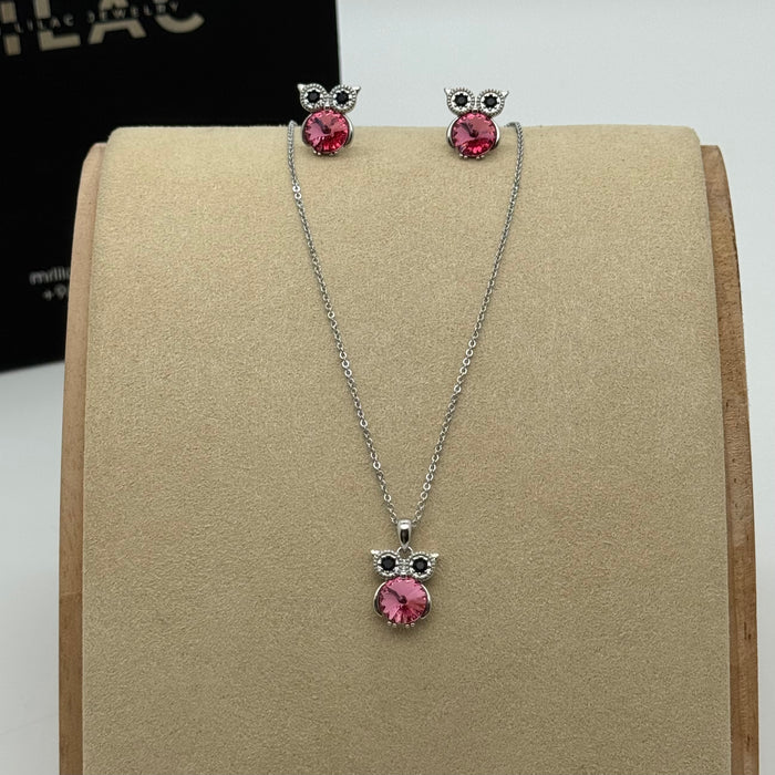 Necklace Matching Earring Set By Swarovski Crystals