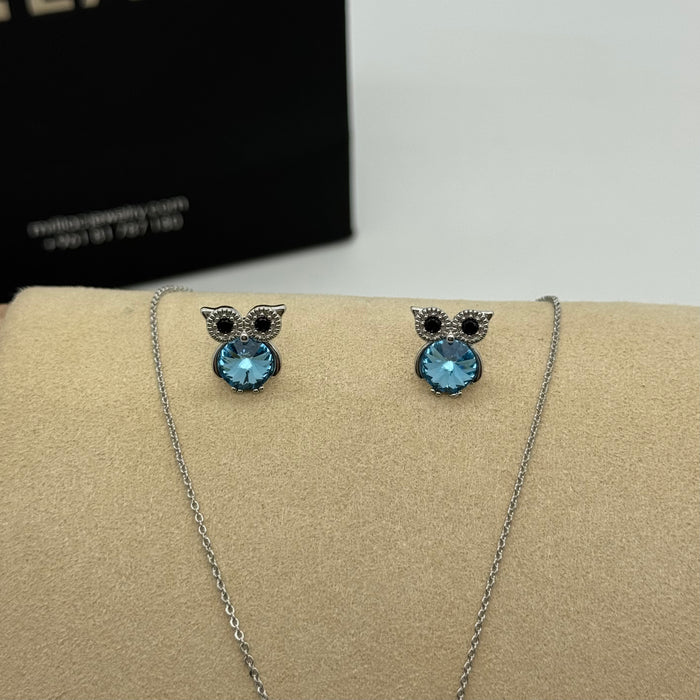 Necklace Matching Earring Set By Swarovski Crystals